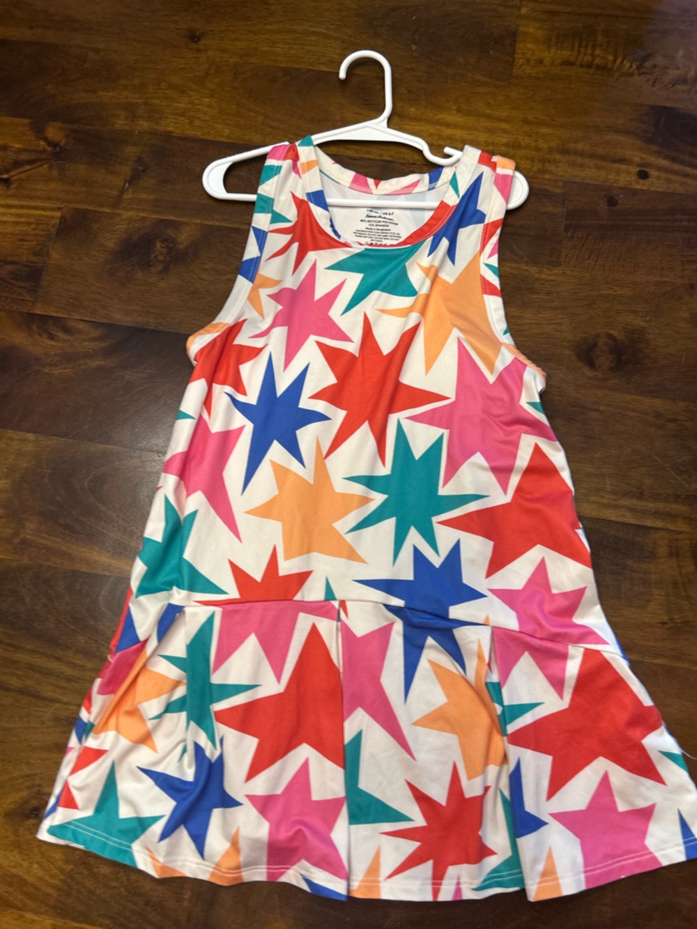 Hanna Andersson Girls' Star Print Dress in White, Red, Blue, Pink, Orange, Teal